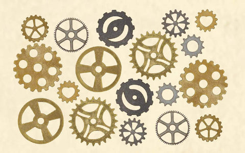 Steampunk Clock Cogs Pack For Model Railway Accessories, Dope Retro Gear Set For OO And HO Tracks with multicolor finish