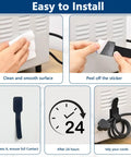 Installation steps for 50 Pack Hook And Loop Cable Ties For Under Desk Cable Management, Self Adhesive Cable Clips, White.