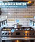 Stove Gap Cover 2 Pack Black Adjustable Stainless Steel Gap Filler For Kitchen Counter Edges Heat Resistant 13.8-27.5 Inches