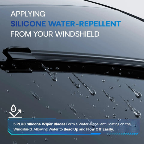 Silicone 24 Inch Wiper Blades Replacement Kit For RAM 1500 2019-2024 And Dodge Ram, water-repellent feature demo