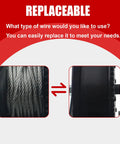Heavy Duty 600 Lb Boat Trailer Winch With Black Polyester Strap comparison between wire options for the winch
