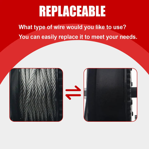 Heavy Duty 600 Lb Boat Trailer Winch With Black Polyester Strap comparison between wire options for the winch