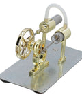 Stirling Engine Model 16 Cylinder Hands On Educational Kit For Physics Demonstrations in stainless steel shown on base plate