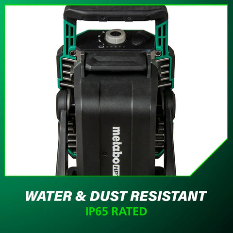 Close-up of Ultra Bright 4000 Lumen Cordless LED Work Light, showcasing water and dust resistant design, IP65 rated.