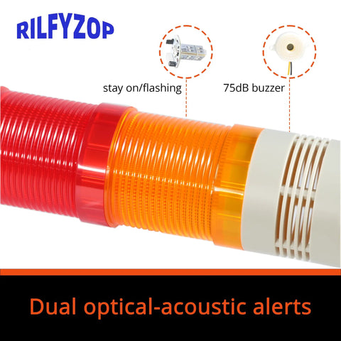 Industrial Signal Tower Light With Multi Color Led Indicator And Built In Buzzer with dual optical-acoustic alerts