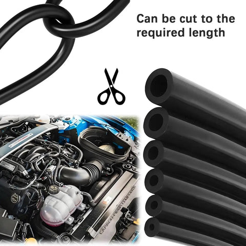 Top Tier Silicone Vacuum Hose Kit With Heavy Duty 130 PSI Lines And Massive Connector Set For Durable Auto Piping Repairs On Multiple Vehicle Mods That Actually Last, black silicone hoses cut to length