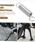 Grab This 8 Piece Small Compression Spring Kit With Hook Ends Perfect For Elevating Electric Vehicle Parking Stands And Securing Ladder Foot Supports, silver metal spring