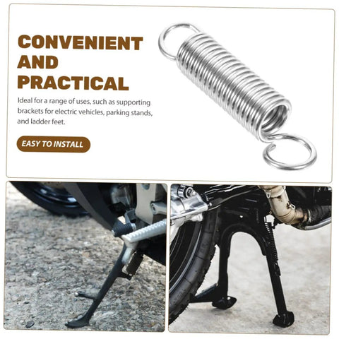 Grab This 8 Piece Small Compression Spring Kit With Hook Ends Perfect For Elevating Electric Vehicle Parking Stands And Securing Ladder Foot Supports, silver metal spring