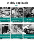Applications of 2 In 1 Digital Soldering Station With Hot Air Rework Tool, shown in various repair scenarios.