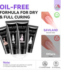 Hema-Free Poly Gel Nail Kit Starter With UV Lamp And Slip Solution Includes Four Gel Colors Clear Natural Pink White Quick Dry