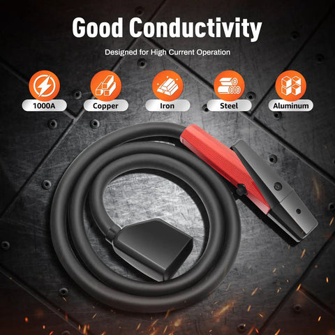 Beefy 1000 Amp Carbon Arc Gouging Torch With 7 Foot Cable High Current Air Arc Tool for cutting copper, iron, steel, aluminum