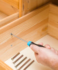 Installing 49 Piece M6 40mm To 80mm Hex Socket Cap Screws And Barrel Nuts Set For Furniture Repair And Home Improvement in wooden drawer