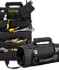 Heavy Duty Tool Roll Up Bag With Six Tool Pouches Built From 1000D X 1000D Fabric For Motorcycle And Truck Use, 24L Capacity