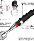 2 In 1 Magnetic Pickup Tool And Grabber Set With nonslip handle, pen clip, telescoping steel body, magnet 20 lb pull