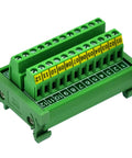 Heavy Duty Rail Mount 12 Position Screw Terminal Block Distribution Module Built For Industrial Control, 24A Per Position