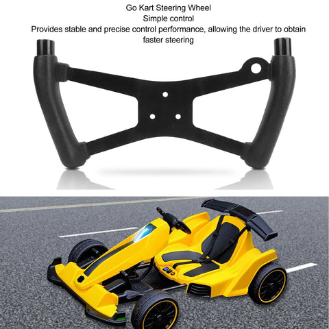 Go Kart Steering Wheel Universal Racing Wheel for ATV UTV with Metal Alloy and PU Rubber DIY Modification Kit shown above yellow kart