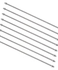 Eight Pack M4 Threaded Rods With Hex Nuts, 10 Inch Stainless Steel Fully Threaded Studs For Beaded Garden Stakes, Beefy 8/32 Inch Dia, Rust Proof 304 Stainless, Durable Long Lasting Hardware, eight rods with nuts on white