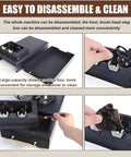 Heavy Duty Electric Espresso Knock Box With Automatic Puck Extractor showing easy disassembly and cleaning features, large capacity drawer.