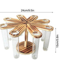Eight Tube Wood Stand Glass Test Tube Planter Set With Hydroponic Water Station For Indoor Garden Desk Decor