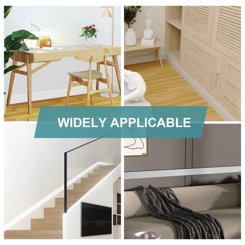 Peel And Stick Baseboard Molding Trim 4 Inch Wide Sixteen Point Four Feet Long Vinyl Wall Baseboard Molding in various rooms