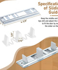 Four Pack Sliding Closet Door Floor Guides For Centering Panels On Tracks And Providing Side Support, Compatible With N 6560, Adjustable Floor Mount Bypass Track Fits Doors From Three Quarters To One And Three Eighths Inches, Stamped Steel Sliding Track, showing size and parts