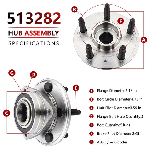 Front Or Rear Wheel Hub Bearing Assembly 513282 Fits Chevy Camaro 2010 2015 Impala 2018 2019 Cadillac CTS 2008 2014 specs view