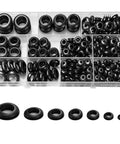 215 Piece Rubber Grommet Kit With 9 Sizes For Wiring shown in organized case with various grommet sizes displayed