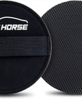 Front and back view of 6 Inch Clay Pad For Auto Detailing With Velcro Backing Disc Compatible With DA Polisher Clay Bar Pad Disc Includes Hand Strap Applicator For Quick Easy Car Detailing