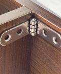 Close-up of Six Piece Folding Door Hinges Set With Rust Resistant Finish Heavy Duty And Easy Install For Furniture And Decor Bulletproof Build Iron Construction 7.8 By 1.7 Cm Great For Cabinets Doors And DIY Projects in corner mount.