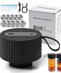 Portable 3-in-1 Electric Vacuum Mason Jar Sealer Kit With Rechargeable Type-C Battery, includes black vacuum sealer and glass jars.