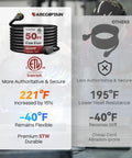 Heavy Duty 50 Foot Welder Extension Cord 40 Amp 8 AWG NEMA 6 50 3 Prong Heat Resistant comparison chart
