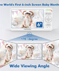 Top Shelf 6 Inch Video Baby Monitor With Ips Screen And Camera For Crystal Clear Audio And 30 Hour Battery Life Featuring Night Vision Two Way Talk And Portable Design That Is A Straight Up Game Changer showing the 6-inch display and wide viewing angle.
