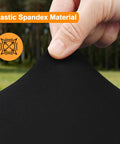 Close-up of 2 Pack Rectangle Fitted Table Covers for 6 Foot Tables 30 Inches Wide By 72 Inches Long Stretchy Black Spandex Polyester