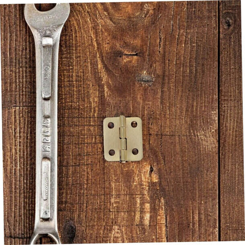 Miniature jewelry box hinges with screws for handmade crafts, iron 40 piece set, ideal for cabinets, chests, yellow finish