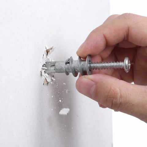 Installing Heavy Duty Drywall Anchors Kit With M4.2 Self Drilling Screws 30 Sets Zinc Alloy Wall Fasteners for Sheetrock and Plasterboard