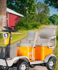 Haoweih 4-Passenger Senior Electric Golf Cart With Lithium Battery, 650W Motor, Durable Ego Vehicle parked on rural path.