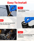 OEM Headset Fork Bearing Kit For Tuttio Soleil01 Electric Bike Replacement, Sealed Dustproof Bearings For Smooth Steering, No Wobble Performance, Ride Ready Reliability On Daily Rides And Rugged Trails, installation steps
