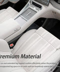 Upgrade Your Ride With This Brown Leather Car Seat Leg Extender Cushion Perfect For Mini Cooper Se Convertible John Cooper Works Electric Drivers Who Need Serious Thigh Support And Extra Legroom While Cruising Around in a car with white leather seats.