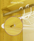 Six Styles Shelf Pins Set With 160 Pieces Nickel Plated Cabinet Pins For 5mm And 6mm Shelf Holes installed in a wooden cabinet.