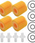 Oil Filter Kit Replacement For Toyota Prius 2010-2020, Corolla 2009-2018, Matrix 2009-2014, Scion XD 2008-2014 And More 4 Pack 04152-YZZA6