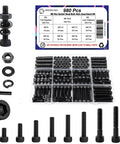 980 Piece M5 Hex Socket Head Cap Screws Set With Nuts And Washers Including M5x8mm Through M5x35mm Fasteners And 245 Nuts 245 Washers For Heavy Duty 3D Printer CNC Frames DIY Projects, assorted black steel screws