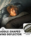 Man sleeping in XXL Winter Sleeping Bag For Adults And Kids, 4 Season Cold Weather Camping Gear with draft collar