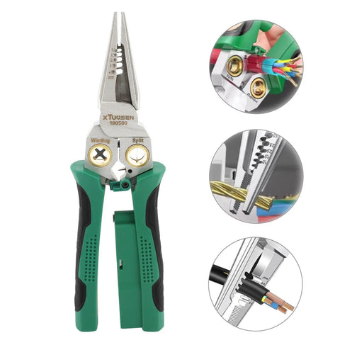 Do It All Electrician Wire Stripper With Built In Power Meter For Cutting Crimping Scraping And Pressing Wires Eight In One Tool