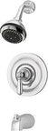 Allura Tub And Shower Trim With Lever Handle And 3 Mode Showerhead 1.5 GPM Polished Chrome Finish Diverter Spout Adjustable Stop ADA Compliant Valve Not Included Use With 262BODY Valve showing full set