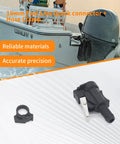 10mm fuel line quick connector and clamp with marine boat background, showcasing materials and precision.