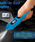 Versatile 6V 12V 24V Automotive Circuit Tester For Cars And Trucks, Fast Short Circuit Finder And Fuse Voltage Tester Light, hand holding blue tester with LED light on