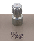 Close-up of Folding Crank Handle for 11/32 In. Spindle Casement And Awning Window Operators with low-profile design in zinc bronze finish.