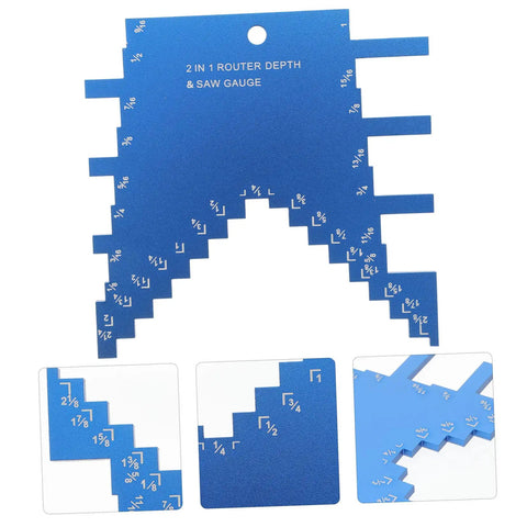 Table Saw Setup Blocks And Depth Gauge Aluminum Alloy Woodworking Small Square showing engraved scales for blade height.