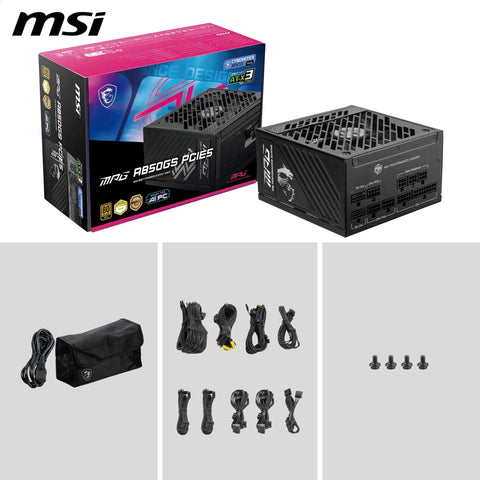 Fully Modular 850W PCIE5 Gaming Power Supply For Gamer Rigs With 80 Plus Gold, Dual 12V 2x6 Pin Cables, ATX 3.1 Ready