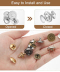 14mm Magnetic Snaps Button Dope 20 Sets Fabric Base Components And Cap Kit opened and closed examples in hand